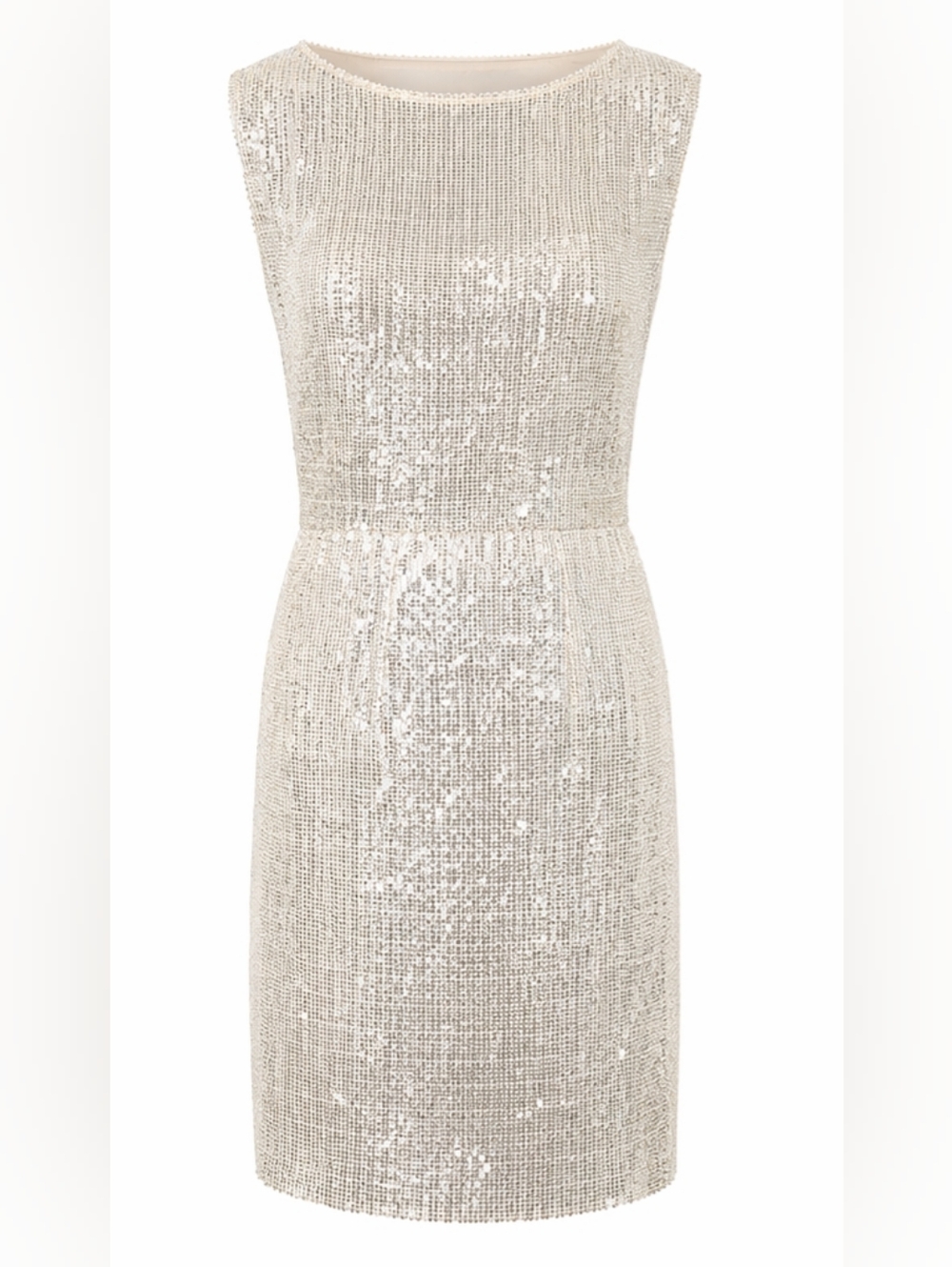 Alice Olivia sequin dress champagne party holiday glam open back sparkle